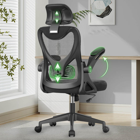 Aurigalogic Ergonomic Executive Chair – High Back, Headrest & Flip-Up Arms