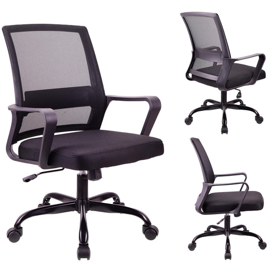 Aurigalogic Ergonomic Mesh Office Chair – Lumbar Support, Tilt & 360° Swivel